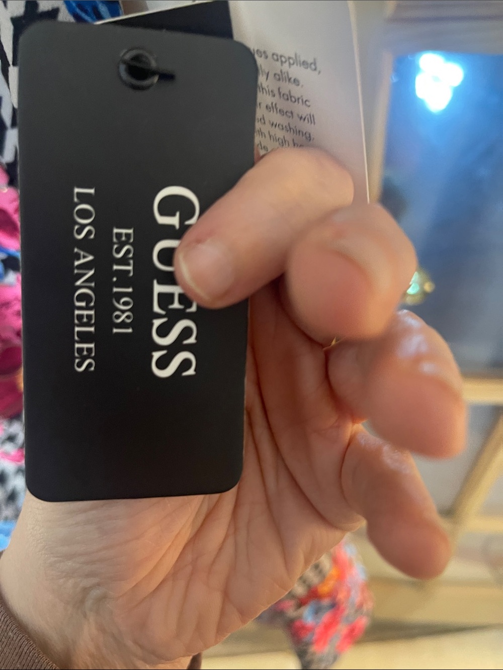 206. Guess Black Houndstooth Midi Dress with Pink & Blue Floral Print - Picture 11 of 11